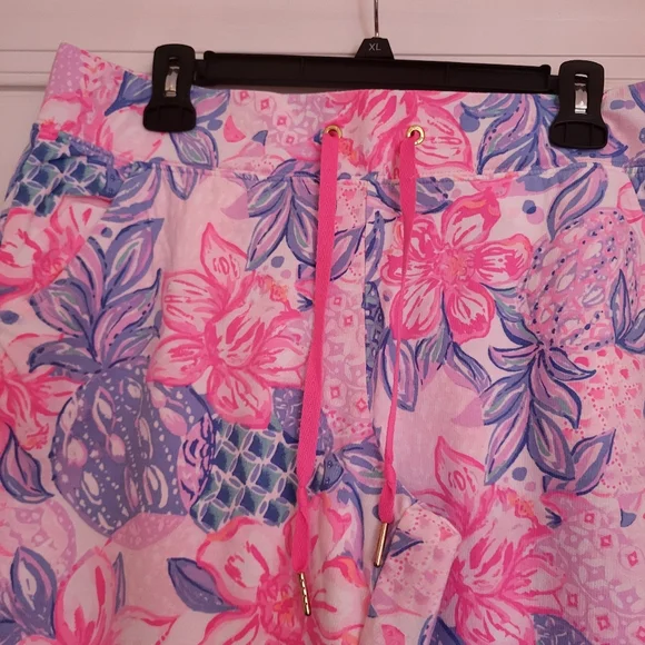 Lilly Pulitzer Floral Pink and Blue Jogger Pants Size L - Picture 3 of 5